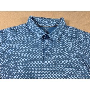 Golf‎ America Polo Shirt Mens XL Blue S/S Golf Club All over Pattern Print